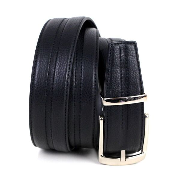 CLASSIC STYLE BLACK GENUINE LEATHER 1 3/8"Wd CASUAL DRESS MEN'S BELT Sz 38 (T13 - Picture 1 of 13